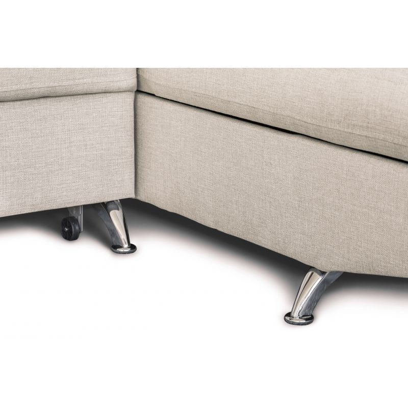 Convertible corner sofa 5 places fabric Right Angle RIO (Beige) - image 56338