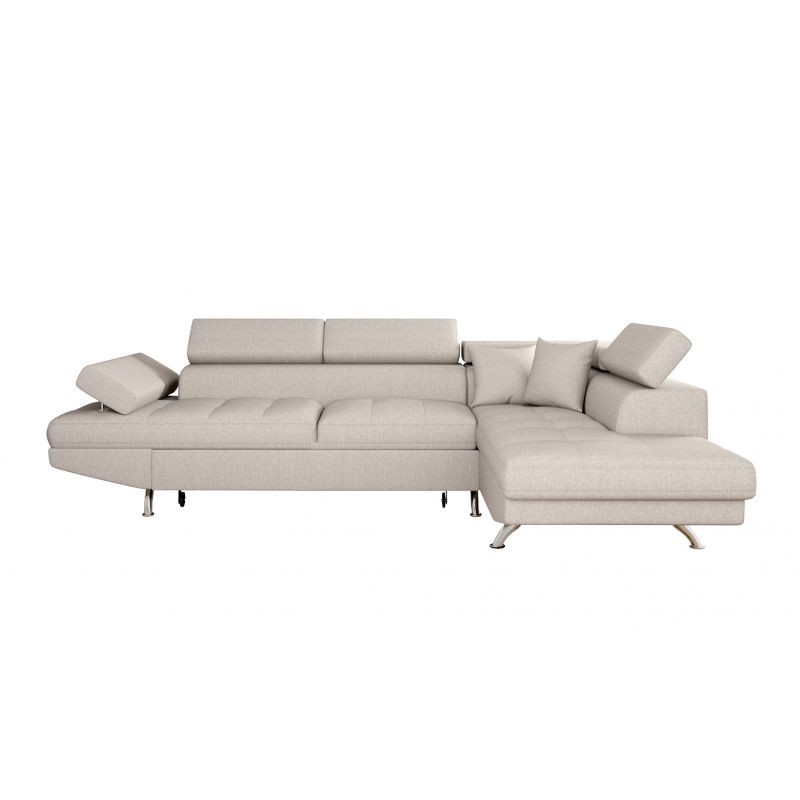 Convertible corner sofa 5 places fabric Right Angle RIO (Beige) - image 56341