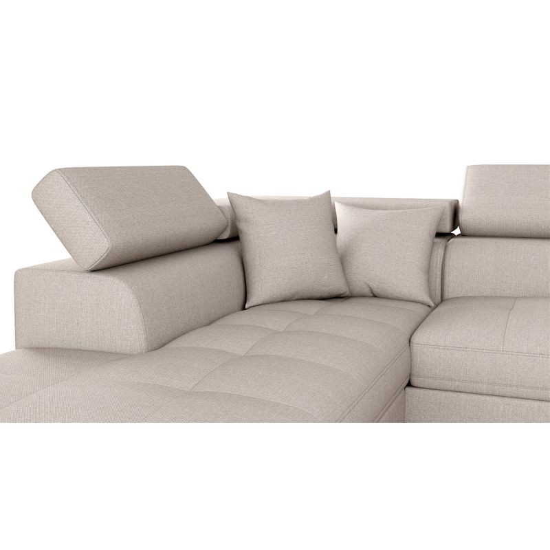 Convertible corner sofa 5 places fabric Right Angle RIO (Beige) - image 56345