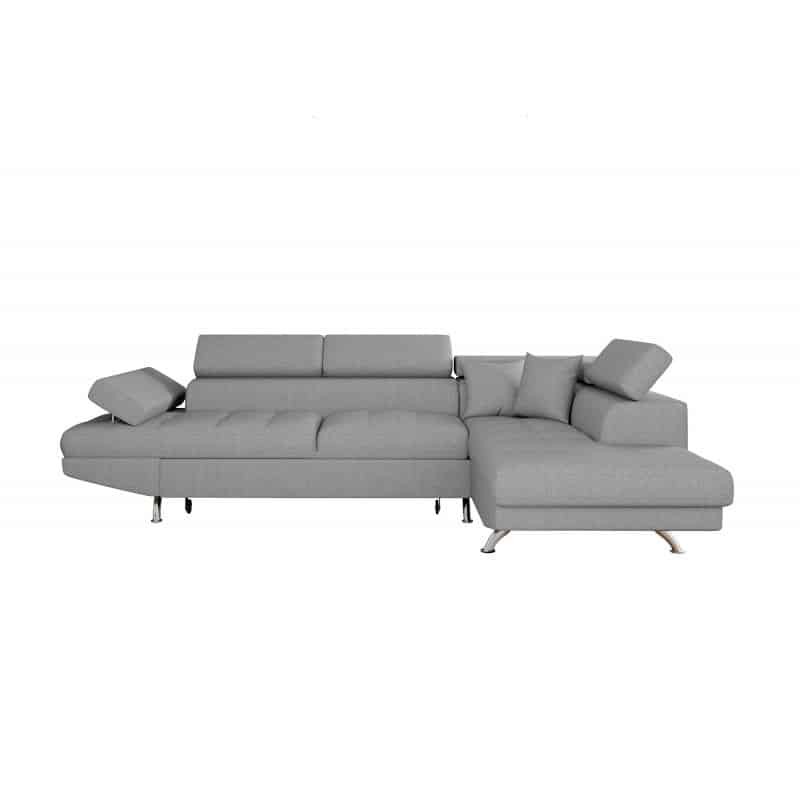 Convertible corner sofa 5 places fabric Right Angle RIO (Light grey) - image 56359