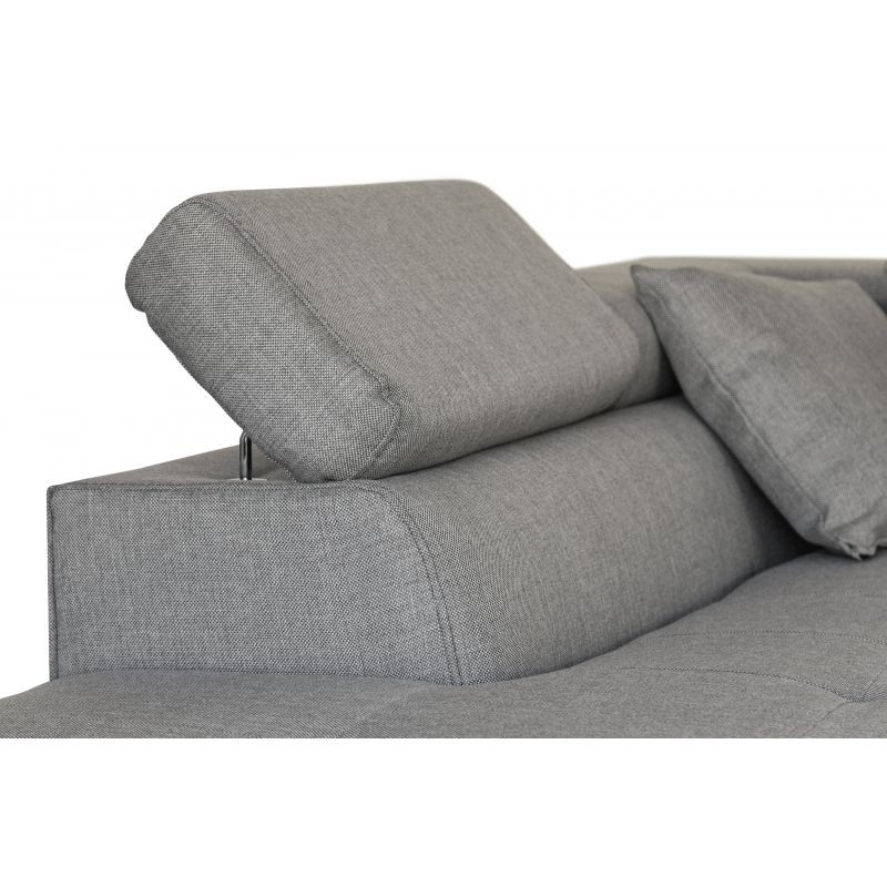 Convertible corner sofa 5 places fabric Left Corner RIO (Light grey) - image 56370