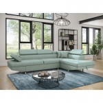 Convertible corner sofa 5 places fabric Right Angle RIO (Light blue)