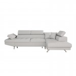 Convertible corner sofa 5 places fabric Right Angle RIO (Pearl Grey)