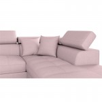 Convertible corner sofa 5 places fabric Right Angle RIO (Old pink)