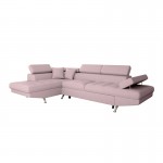 Convertible corner sofa 5 places fabric Left Angle RIO (Old pink)