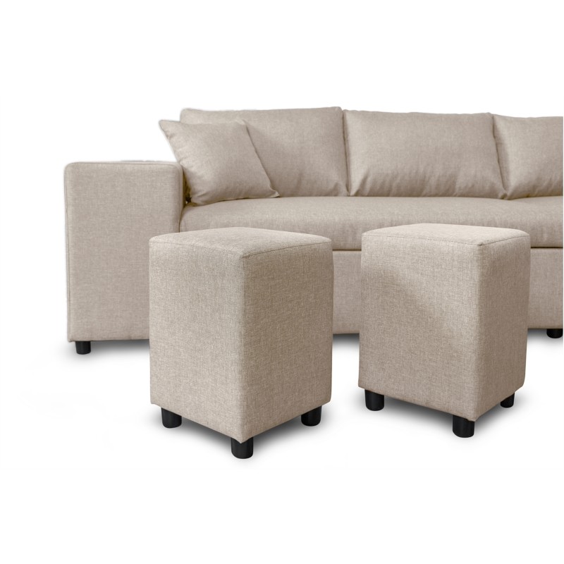 Corner sofa convertible fabric Niche left BENTO (Beige) - image 56525