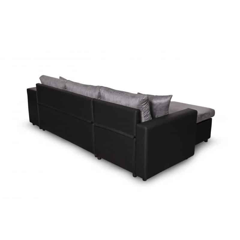 Corner sofa convertible microfiber and imitation Niche right BENTO (Grey, black) - image 56565