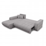 Convertible corner sofa 4 places fabric Left Corner BOND (Light Grey)