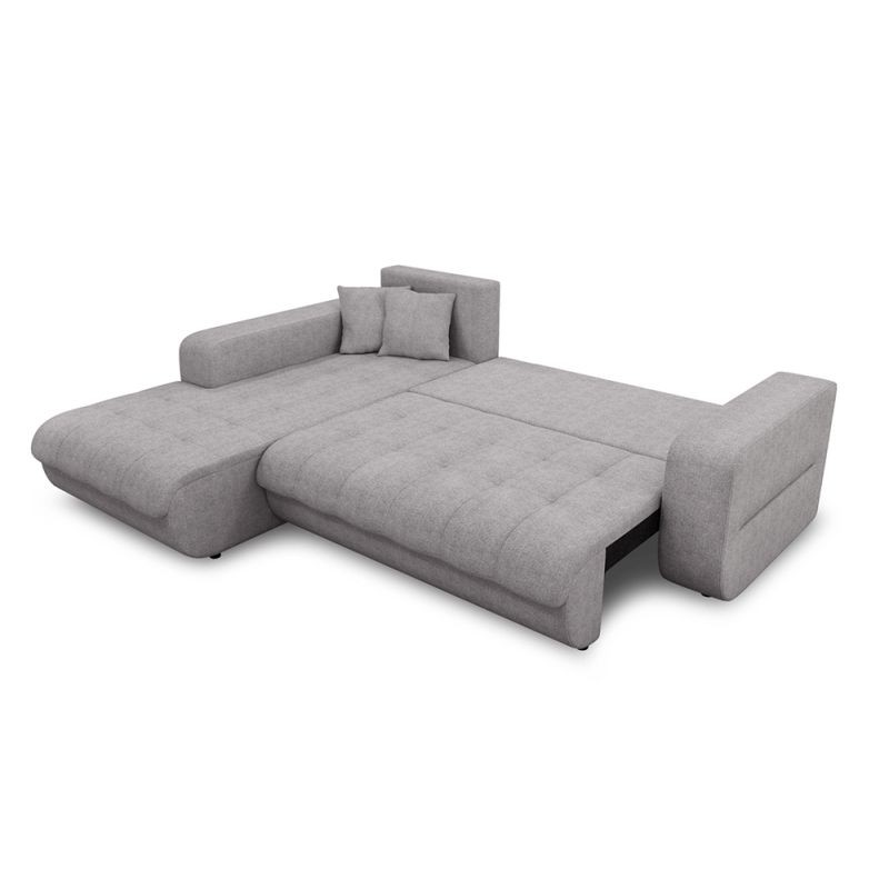 Convertible corner sofa 4 places fabric Left Corner BOND (Light Grey) - image 56593