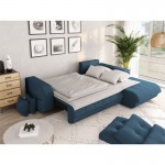 Convertible corner sofa 4 places fabric Right Angle BOND (Petrol blue)