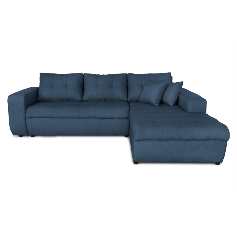 Convertible corner sofa 4 places fabric Right Angle BOND (Petrol blue) - image 56618