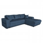 Convertible corner sofa 4 places fabric Right Angle BOND (Petrol blue)