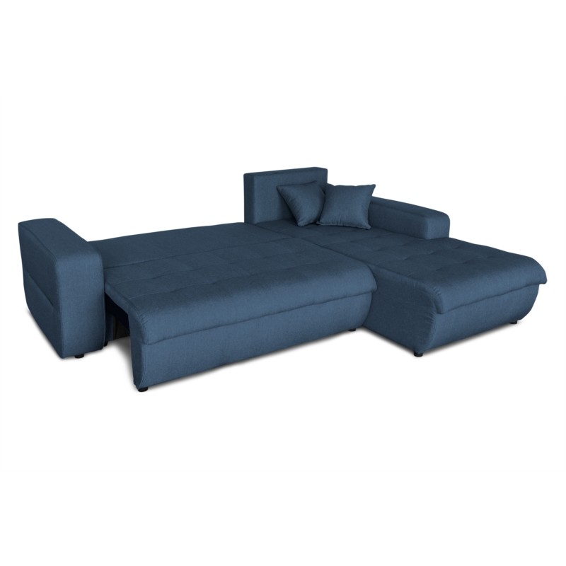 Convertible corner sofa 4 places fabric Right Angle BOND (Petrol blue) - image 56621