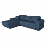 Convertible corner sofa 4 places fabric Left Corner BOND (Petrol blue)