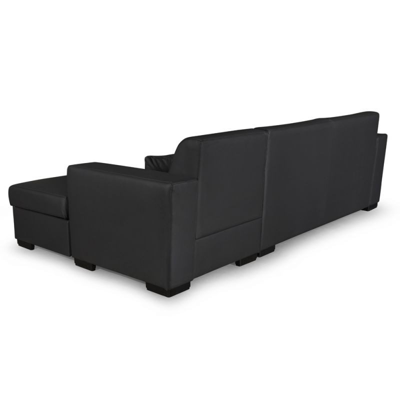 Convertible corner sofa 4 places imitation Right Angle CARIBI (Grey) - image 56645