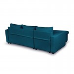 Convertible corner sofa 3 places fabric AMARO (Petrol blue)