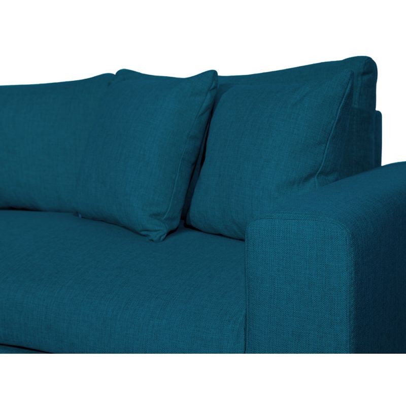 Convertible corner sofa 3 places fabric AMARO (Petrol blue) - image 56681