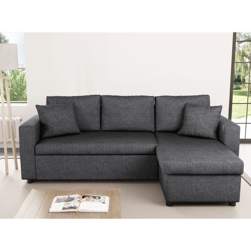 3 seater convertible corner sofa AMARO fabric (Dark grey) - image 56688
