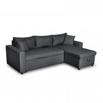 3 seater convertible corner sofa AMARO fabric (Dark grey)