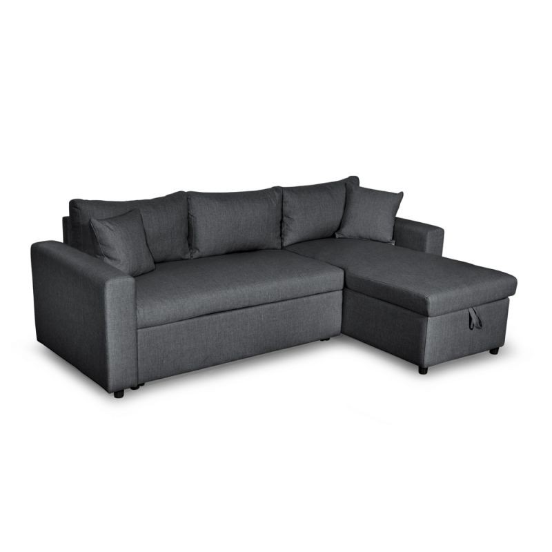 3 seater convertible corner sofa AMARO fabric (Dark grey) - image 56694
