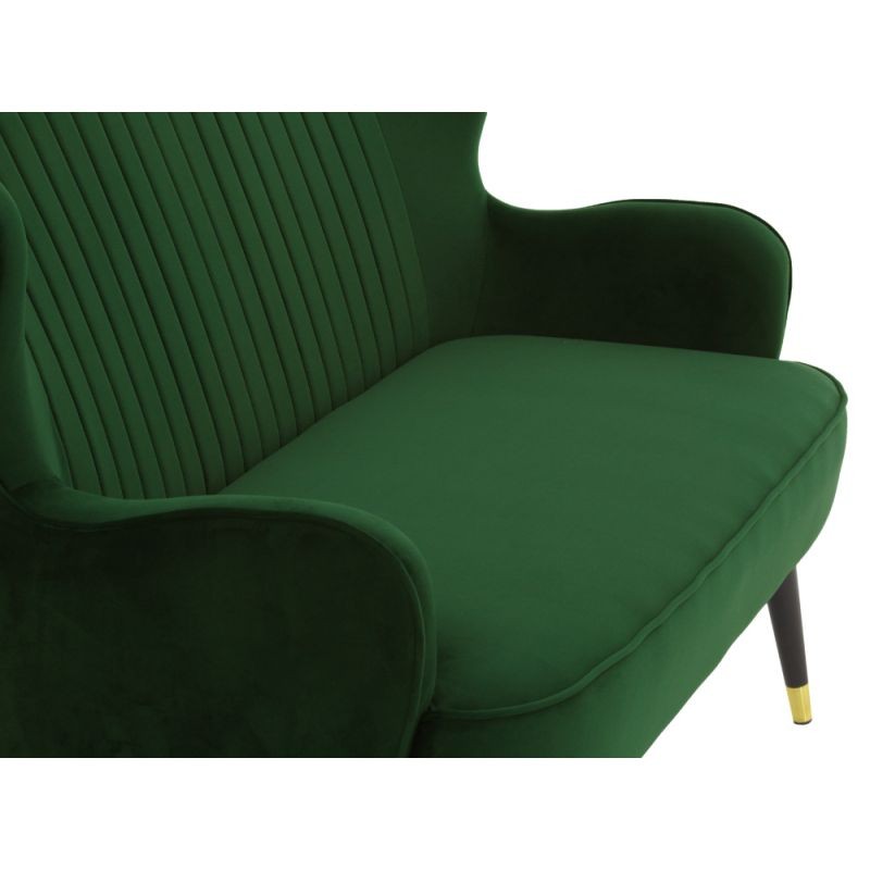 Panca 2 posti in velluto e piedini in ottone nero CELIO (Verde) - image 56769