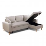 4-seater convertible corner sofa with ARTIKU fabric chest (Beige)