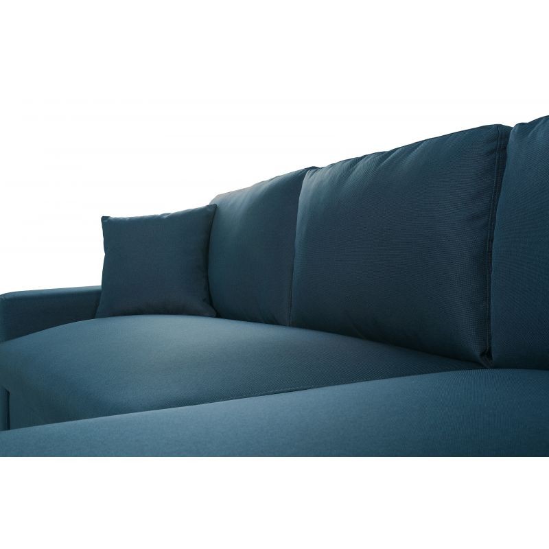 Scandinavian corner sofa convertible 4 places fabric CHOVIN (Petrol blue) - image 56790