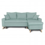 Scandinavian corner sofa convertible 4 places fabric CHOVIN (Light blue)