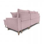 Scandinavian corner sofa convertible 4 places fabric CHOVIN (Old pink)