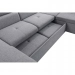 Convertible corner sofa 6 places fabric Right Angle PARMA (Grey)