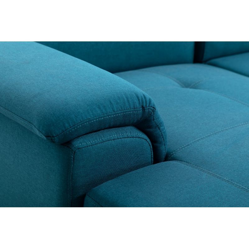 Convertible corner sofa 6 places fabric Right Angle PARMA (Blue) - image 56915