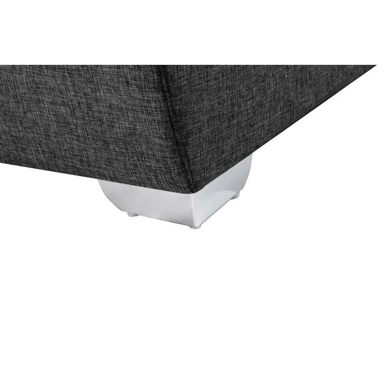 Convertible corner sofa 6 places fabric Right Angle PARMA (Dark grey) - image 56933