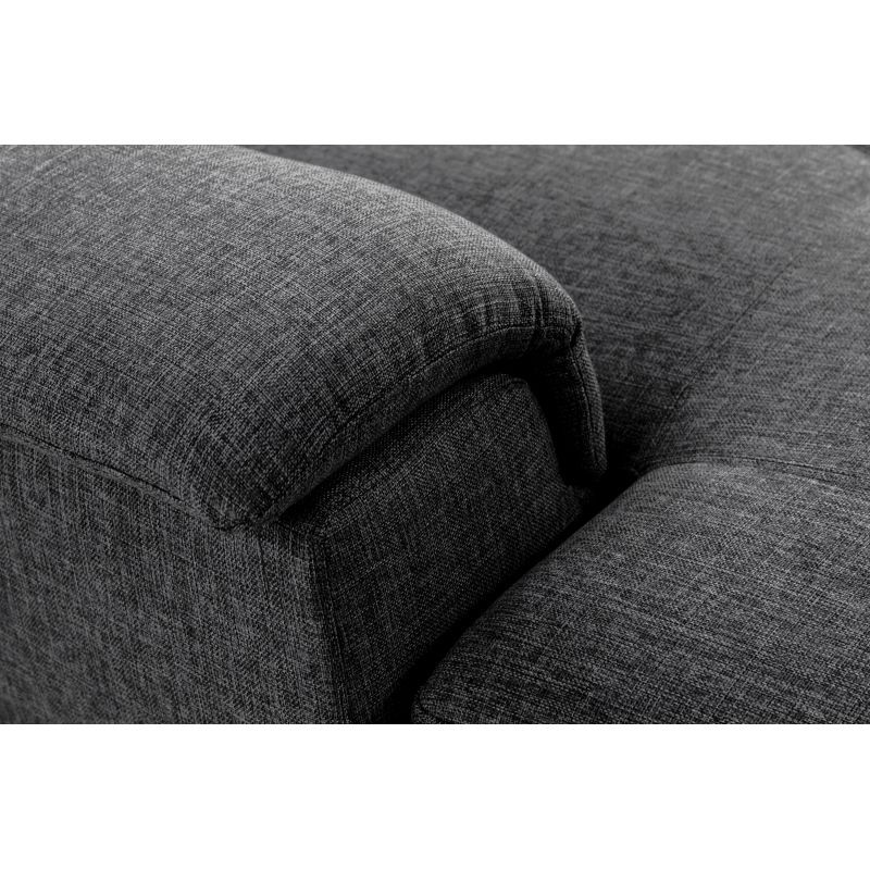Convertible corner sofa 6 places fabric Right Angle PARMA (Dark grey) - image 56937