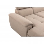 Convertible corner sofa 6 places fabric Right Angle PARMA (Beige)