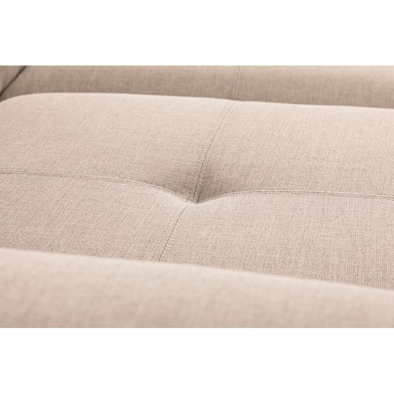Convertible corner sofa 6 places fabric Right Angle PARMA (Beige) - image 56953