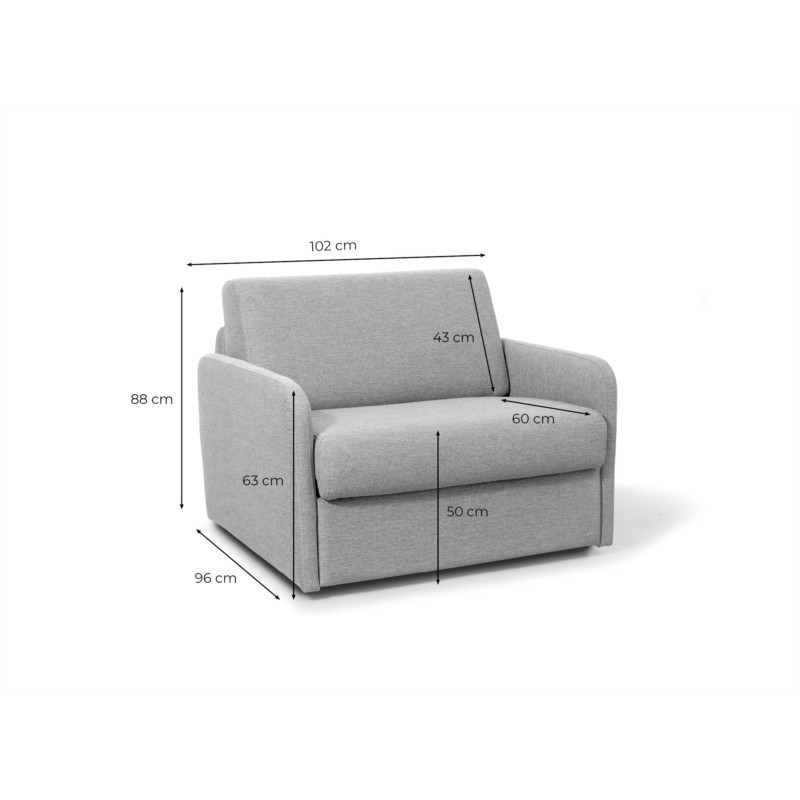Quick sleeping chair 70x190 in DANOU fabric (Light grey) - image 56998