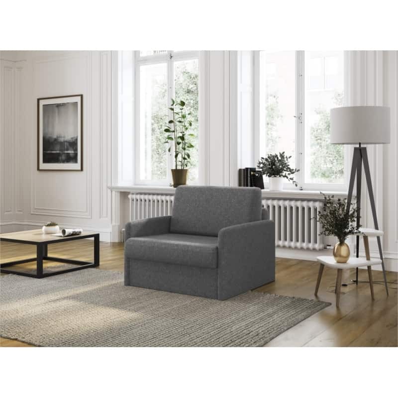 Quick sleeping chair 70x190 in DANOU fabric (Dark grey) - image 57005