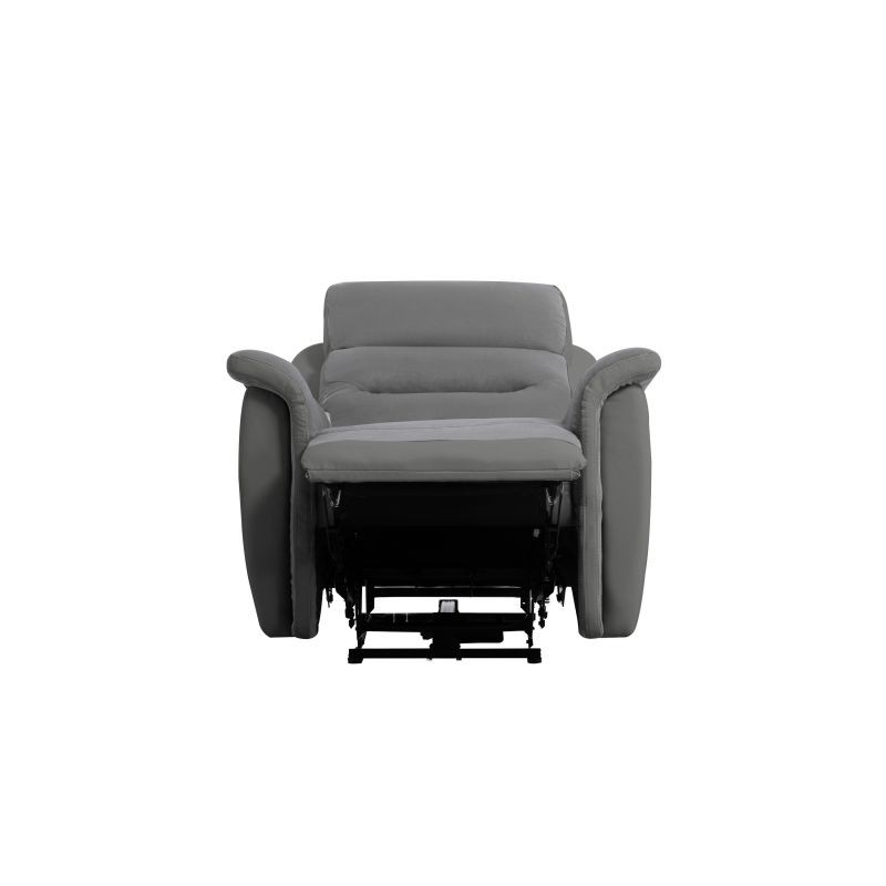 Electric relaxation chair in microfiber and imitation TONIO (Grey) - image 57082