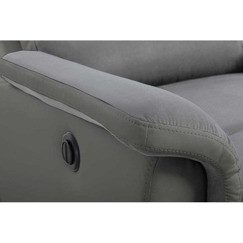 Electric relaxation chair in microfiber and imitation TONIO (Grey) - image 57092