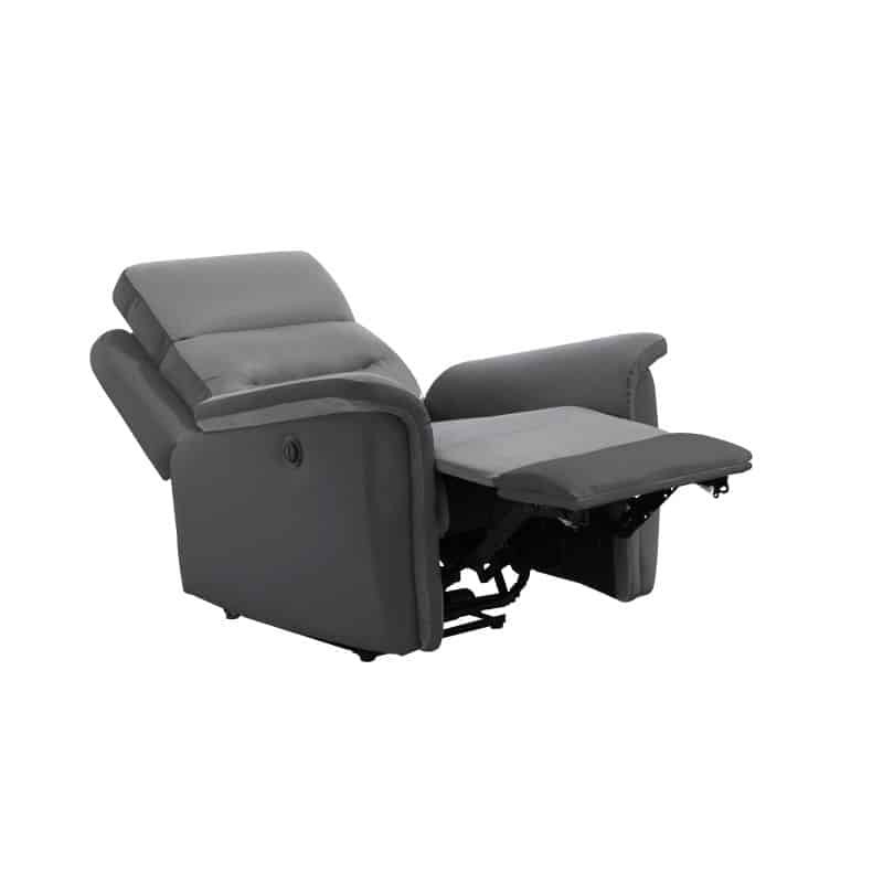 Electric relaxation chair in microfiber and imitation TONIO (Grey, black) - image 57102