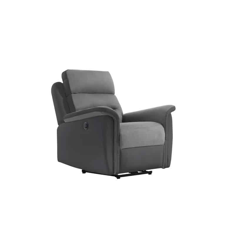 Electric relaxation chair in microfiber and imitation TONIO (Grey, black) - image 57106
