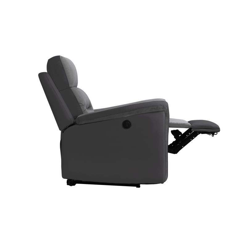 Electric relaxation chair in microfiber and imitation TONIO (Grey, black) - image 57107