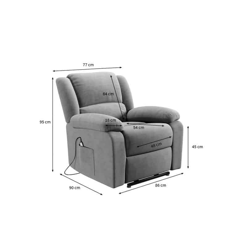 Electric relaxation chair with SHANA microfiber lifter (Grey) - image 57118