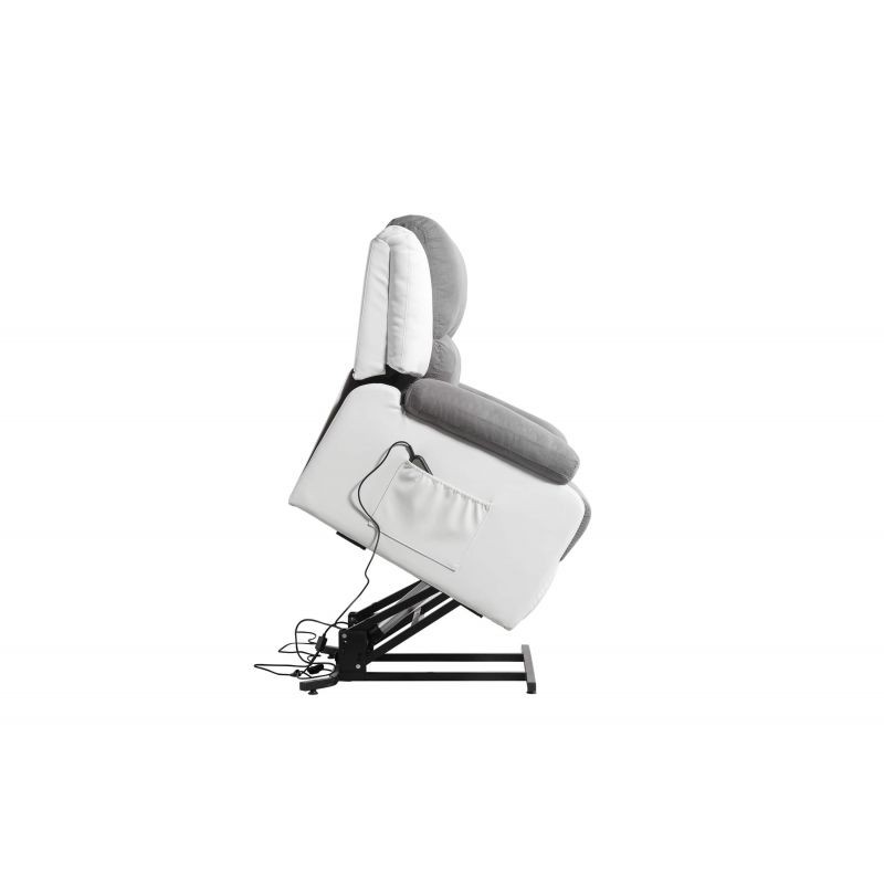 Electric relaxation chair with microfiber lifter and SHANA imitation (Grey, white) - image 57129