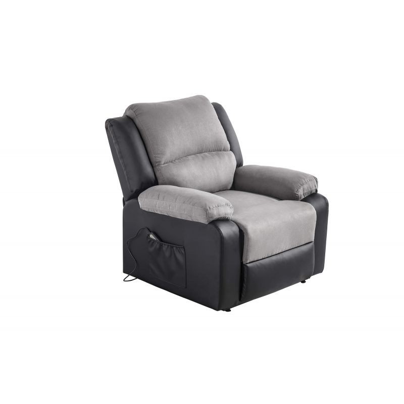 Electric relaxation chair with microfiber lifter and SHANA imitation (Grey, black) - image 57134