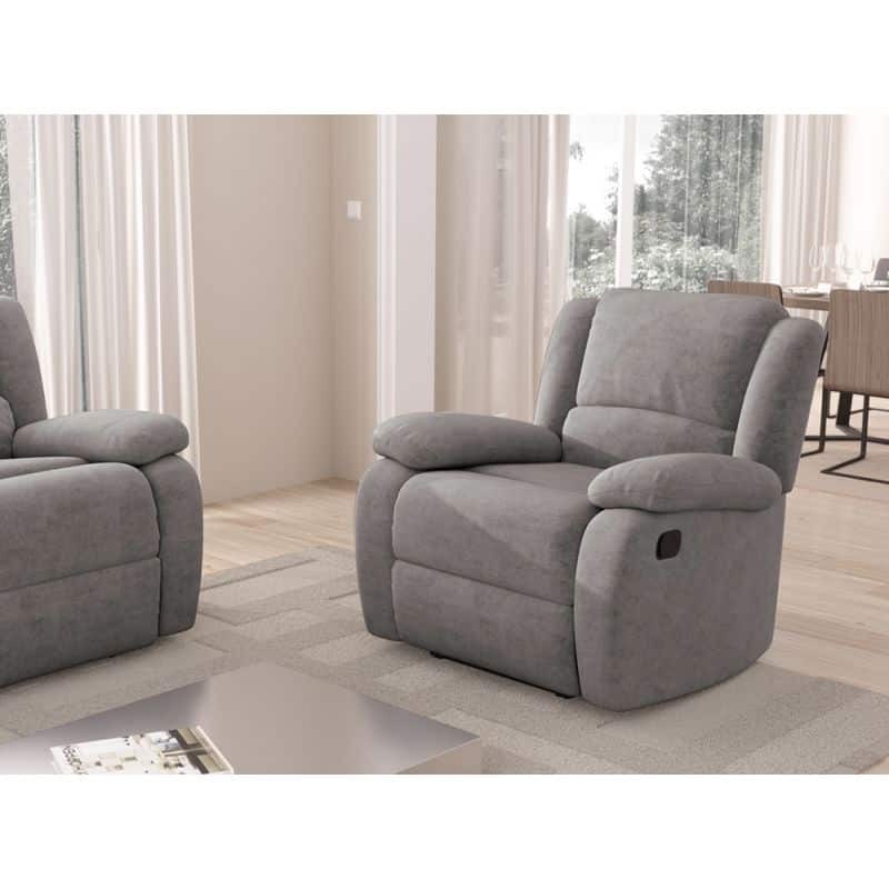 Manual relaxation chair in microfiber ATLAS (Grey) - image 57200