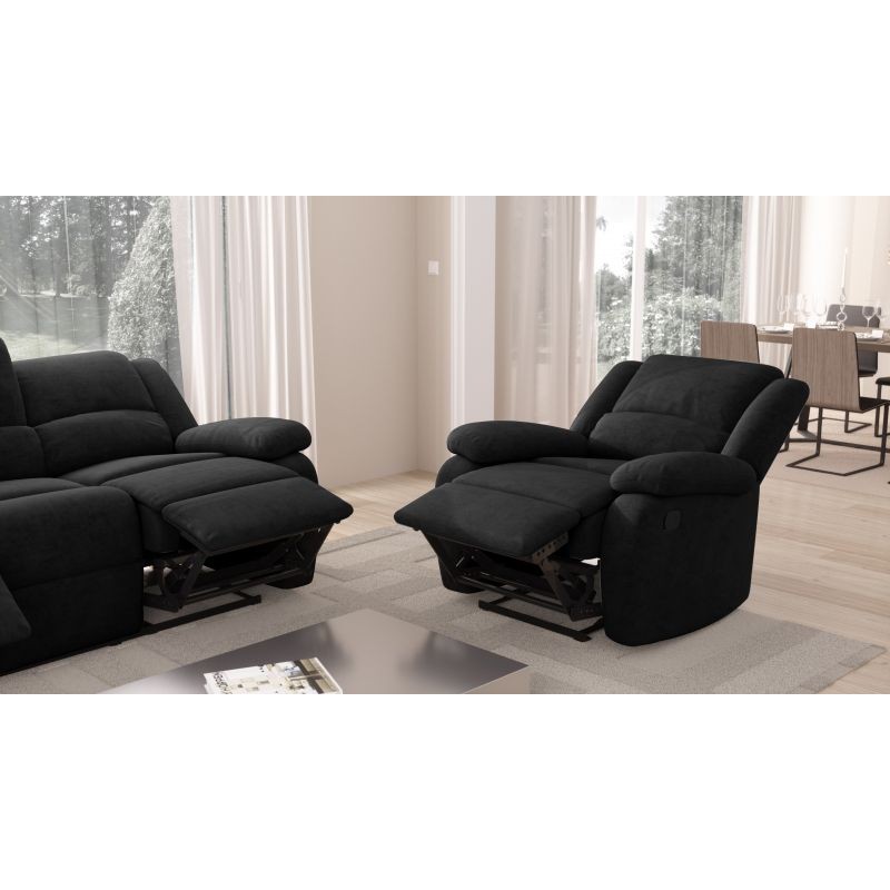 Manual relaxation chair in microfiber ATLAS (Black) - image 57211