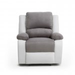 Manual relaxation chair in microfiber and imitation ATLAS (Grey, white)