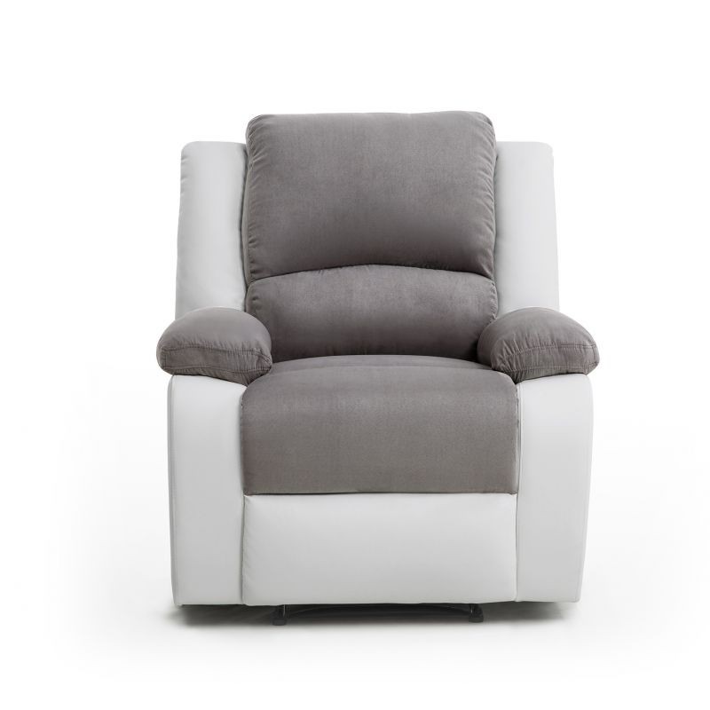 Manual relaxation chair in microfiber and imitation ATLAS (Grey, white) - image 57219