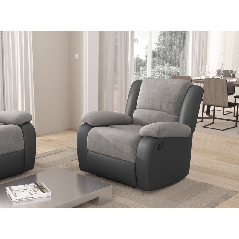 Manual relaxation chair in microfiber and imitation ATLAS (Grey) - image 57220